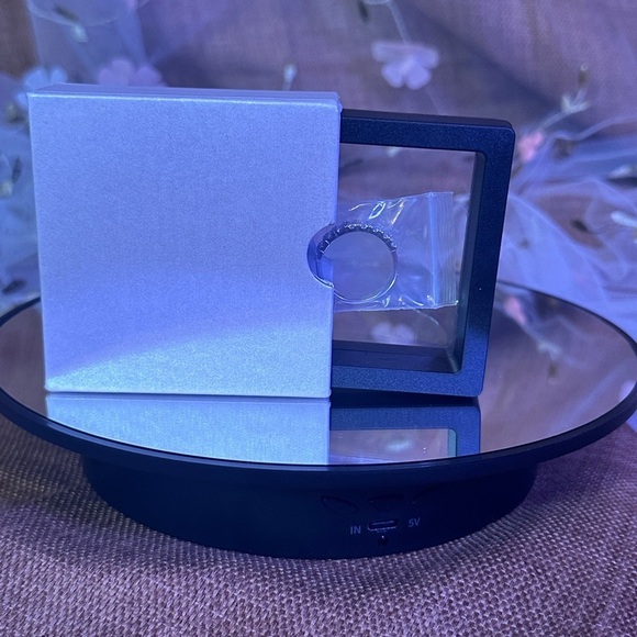 Moissanite Double Row Ring Sz 8 in Sterling Silver Stamped S925 - Picture 9 of 9